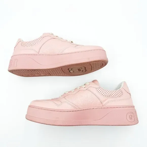 Gucci Jumbo GG Pink Leather Platform Low Top Chunky Sneakers EU 40 US 10 - Picture 5 of 9